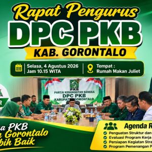 Tindak Lanjuti Hasil Bimtek, DPC PKB Kabupaten Gorontalo Gelar Rapat Pengurus