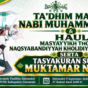 Gelar Peringatan Maulid Nabi Muhammad SAW, PCNU Kabupaten Gorontalo Lakukan Tahlilan Dan Tasyakuran Muktamar NU Ke 35