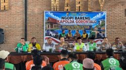 Kapolda Gorontalo Ngopi Bareng Ojol Dan Abang Bentor