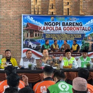 Kapolda Gorontalo Ngopi Bareng Ojol Dan Abang Bentor