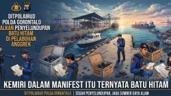 Ditpolairud Polda Gorontalo Gagalkan Penyelundupan Dua Kontainer Diduga Batu Hitam di Pelabuhan Anggrek