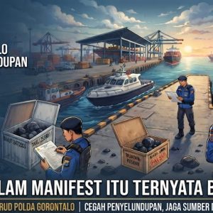 Ditpolairud Polda Gorontalo Gagalkan Penyelundupan Dua Kontainer Diduga Batu Hitam di Pelabuhan Anggrek